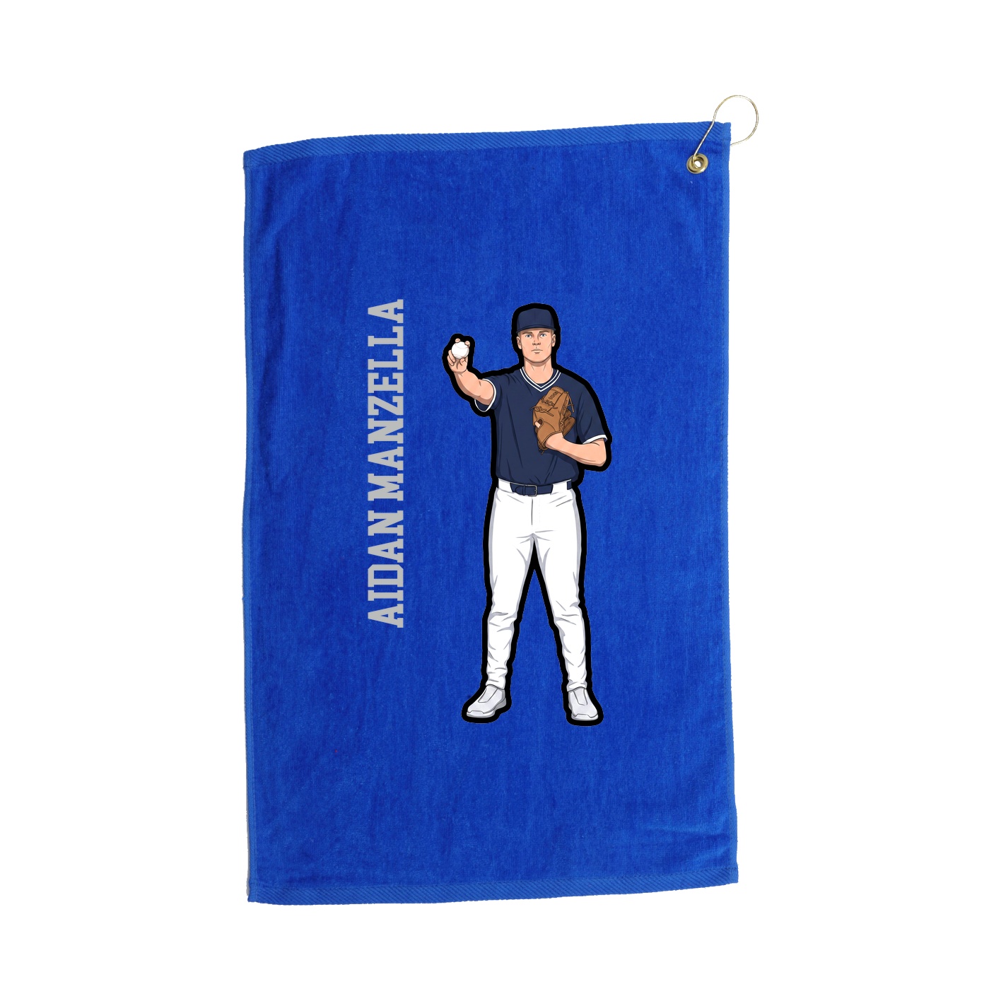 Golf Towel — Name Vertical in Royal