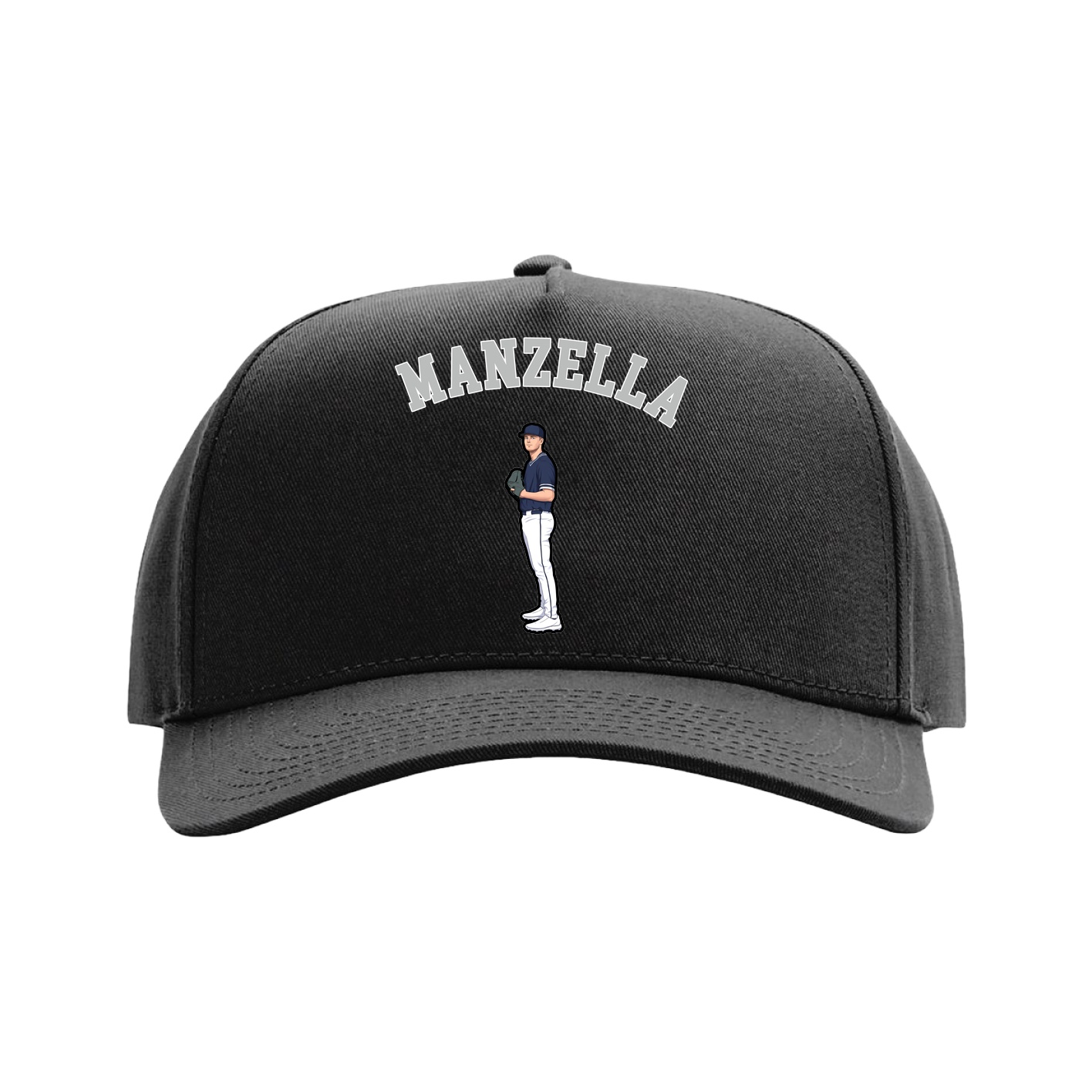 Full Fabric Five-Panel Champ Cap — Shirsey Arch in Black