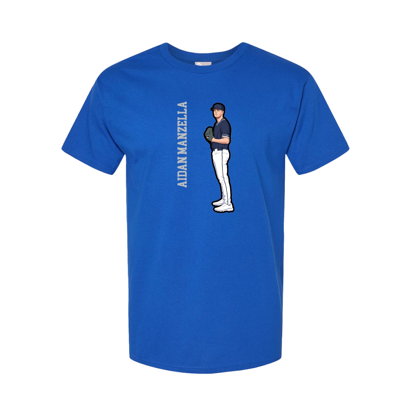 Youth Tee — Name Vertical in Royal