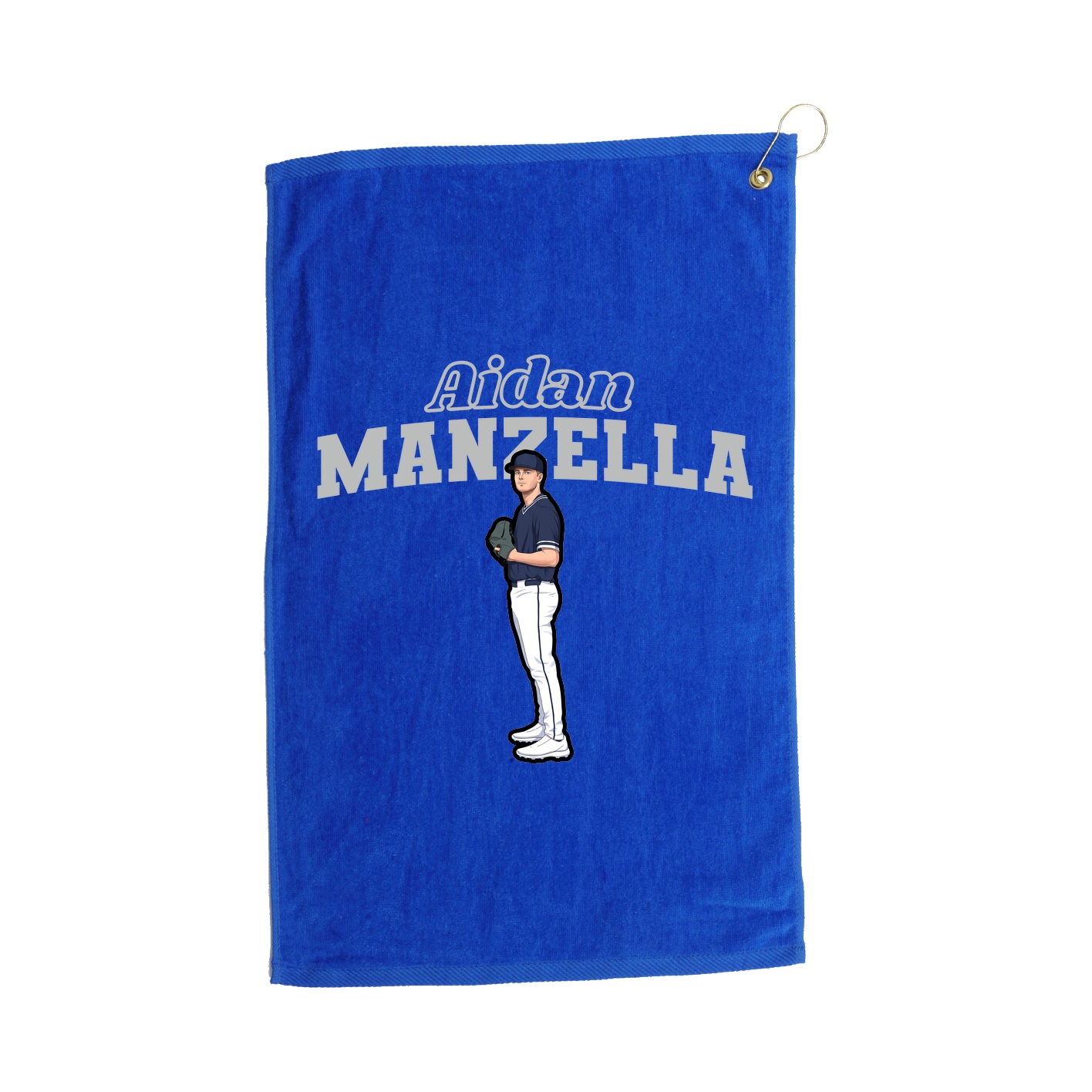 Golf Towel — Name Arch in Royal
