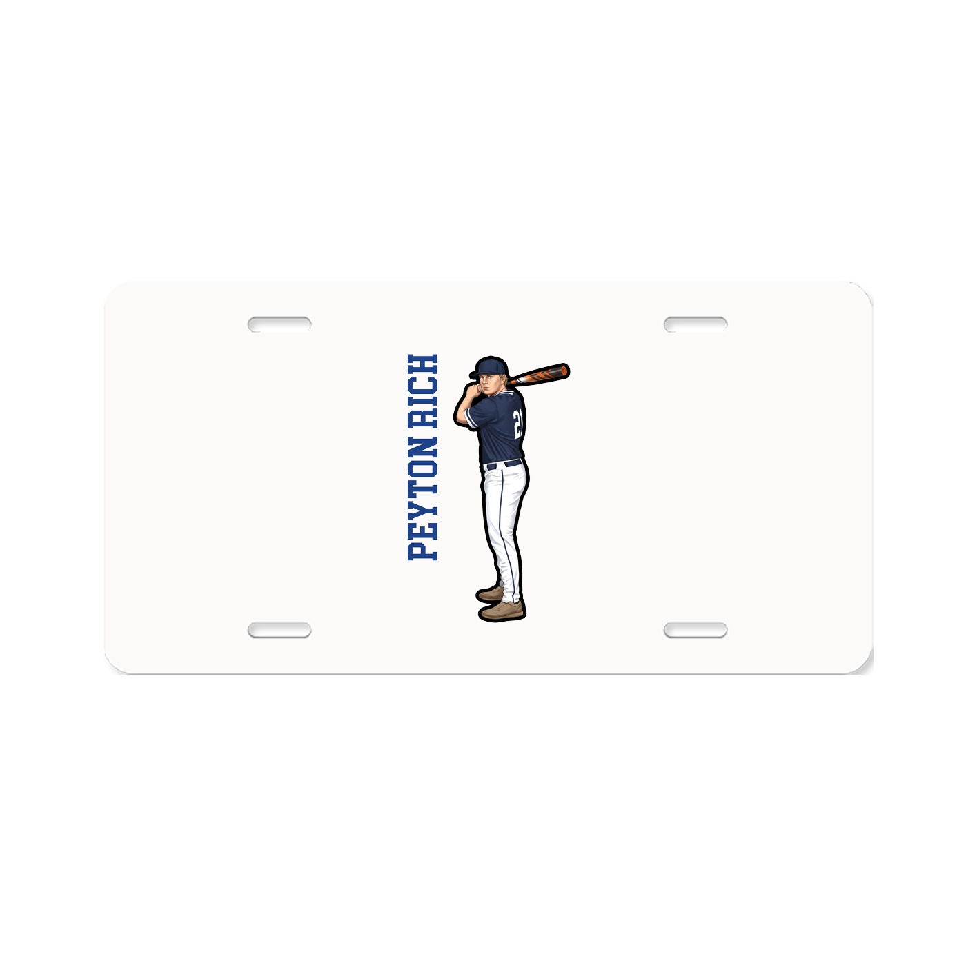 License Plate — Name Vertical in Classic