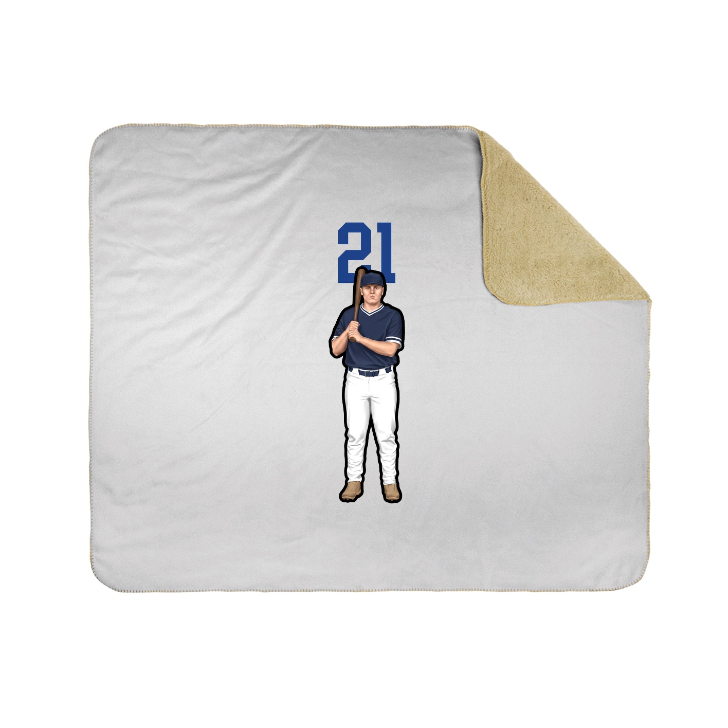 Throw Blanket — Number Top in White