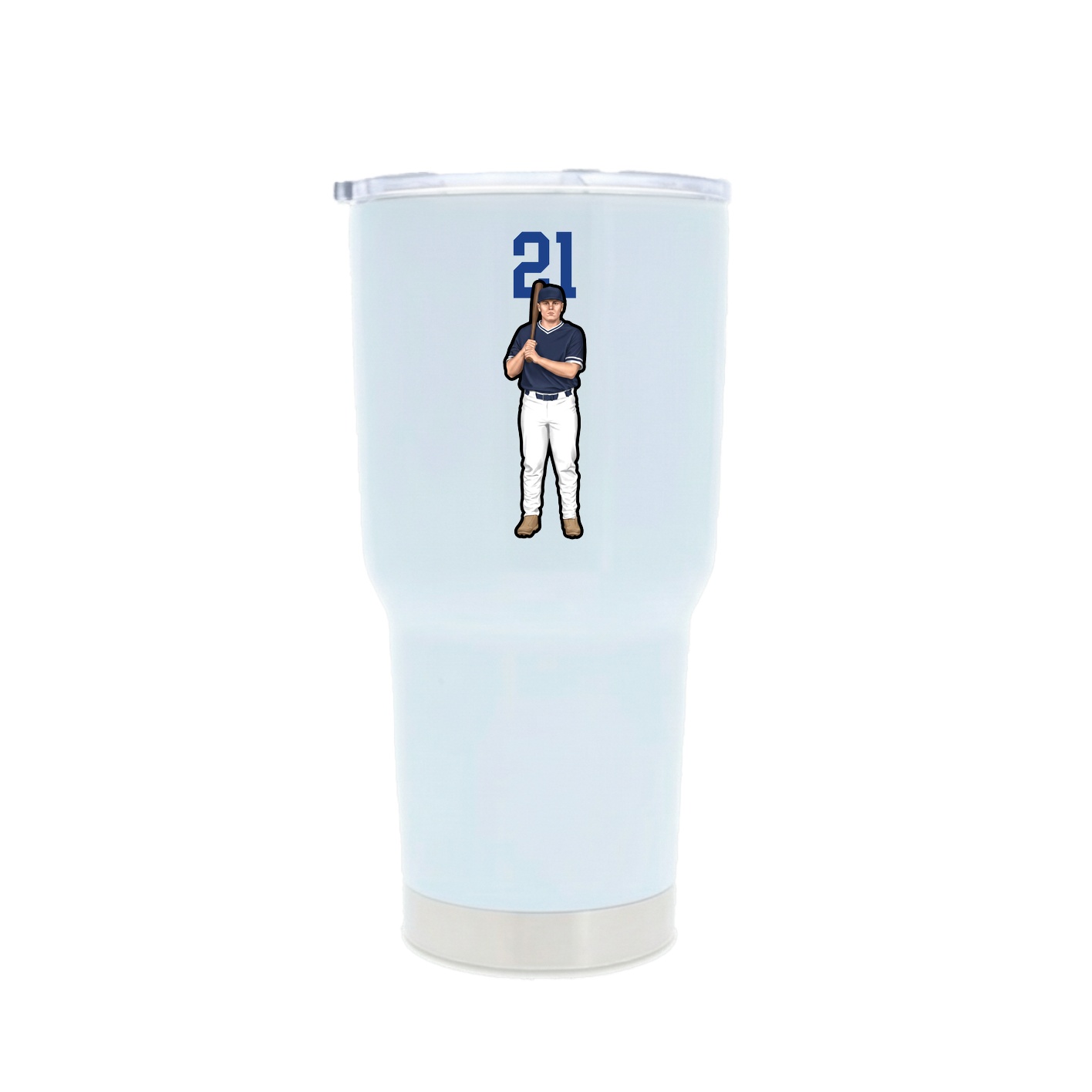 30oz Stainless Steel Tumbler — Number Top in White