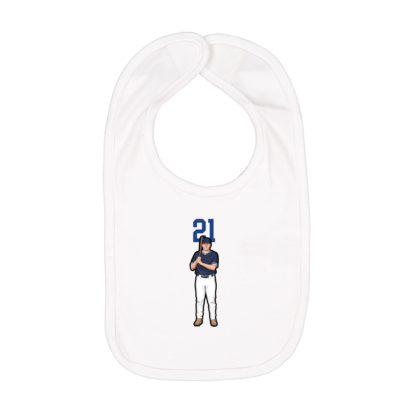 Infant Bib — Number Top in White