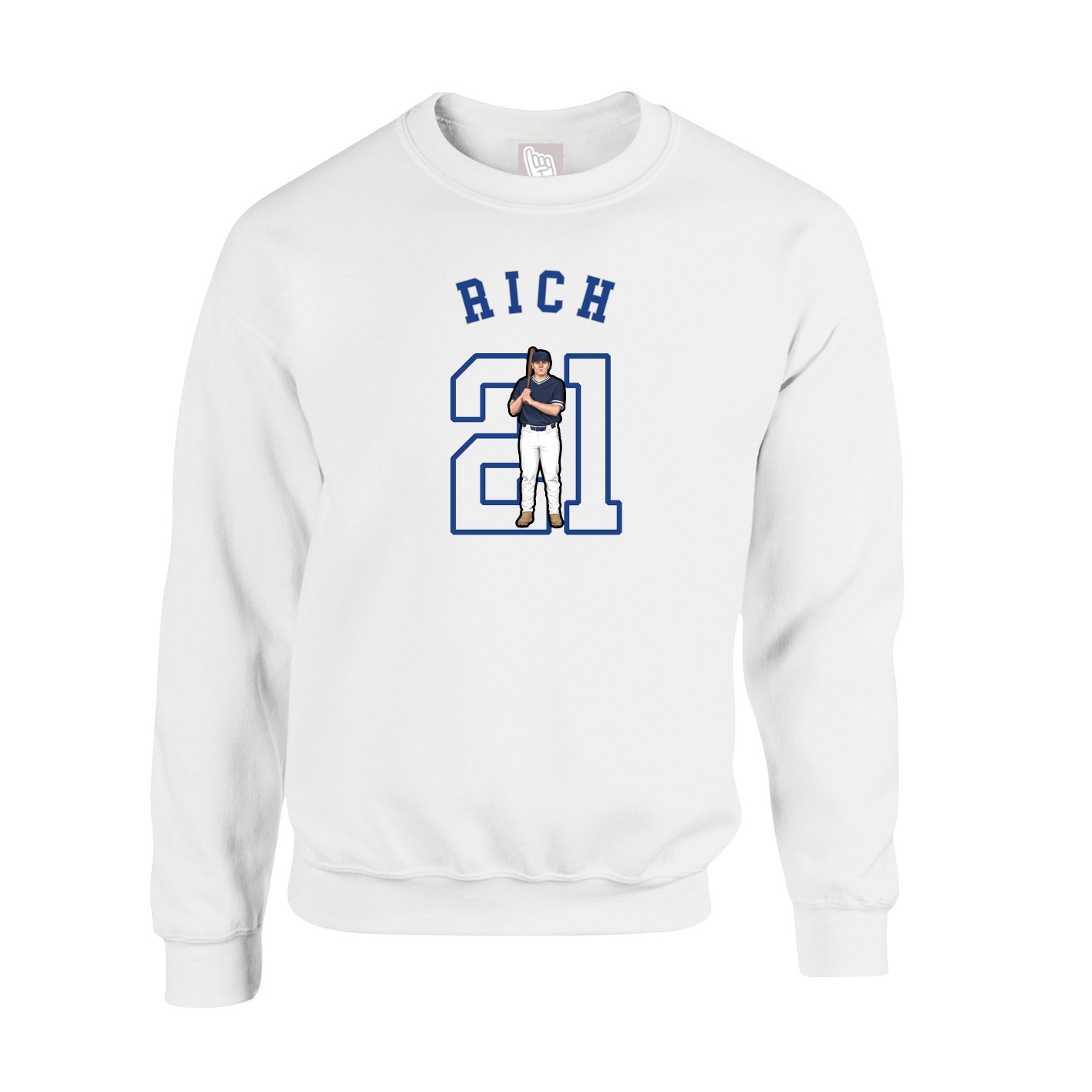 Fleece Crew — Shirsey Arch in White