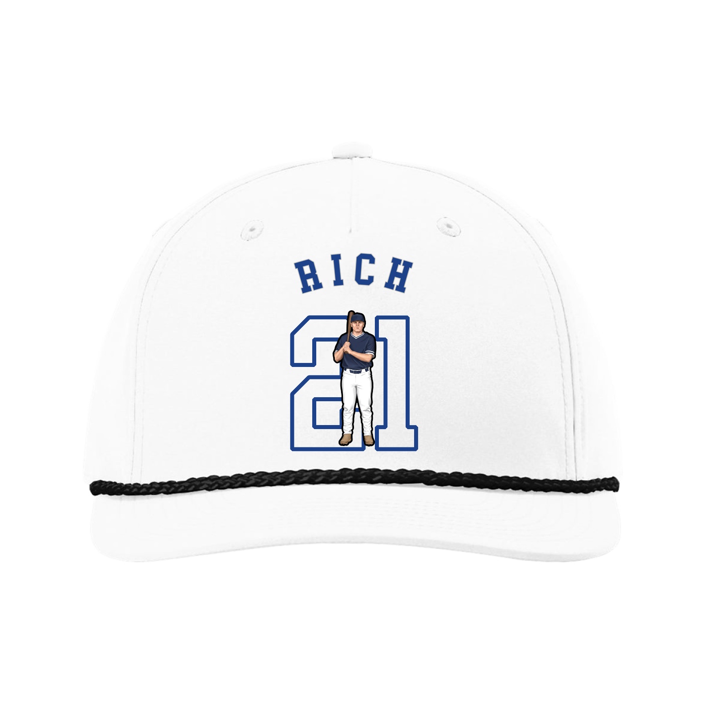 Five-Panel Classic Rope Cap — Shirsey Arch in White