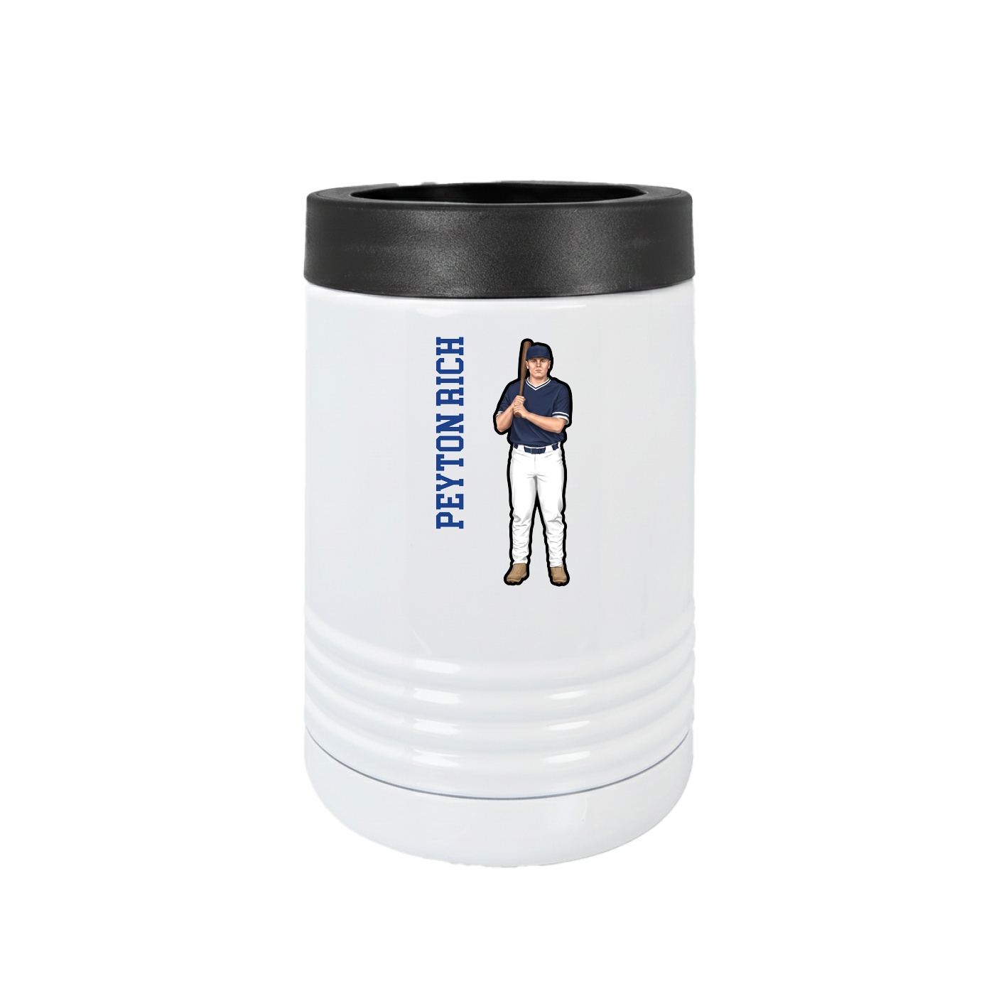 Beverage Holder — Name Vertical in White
