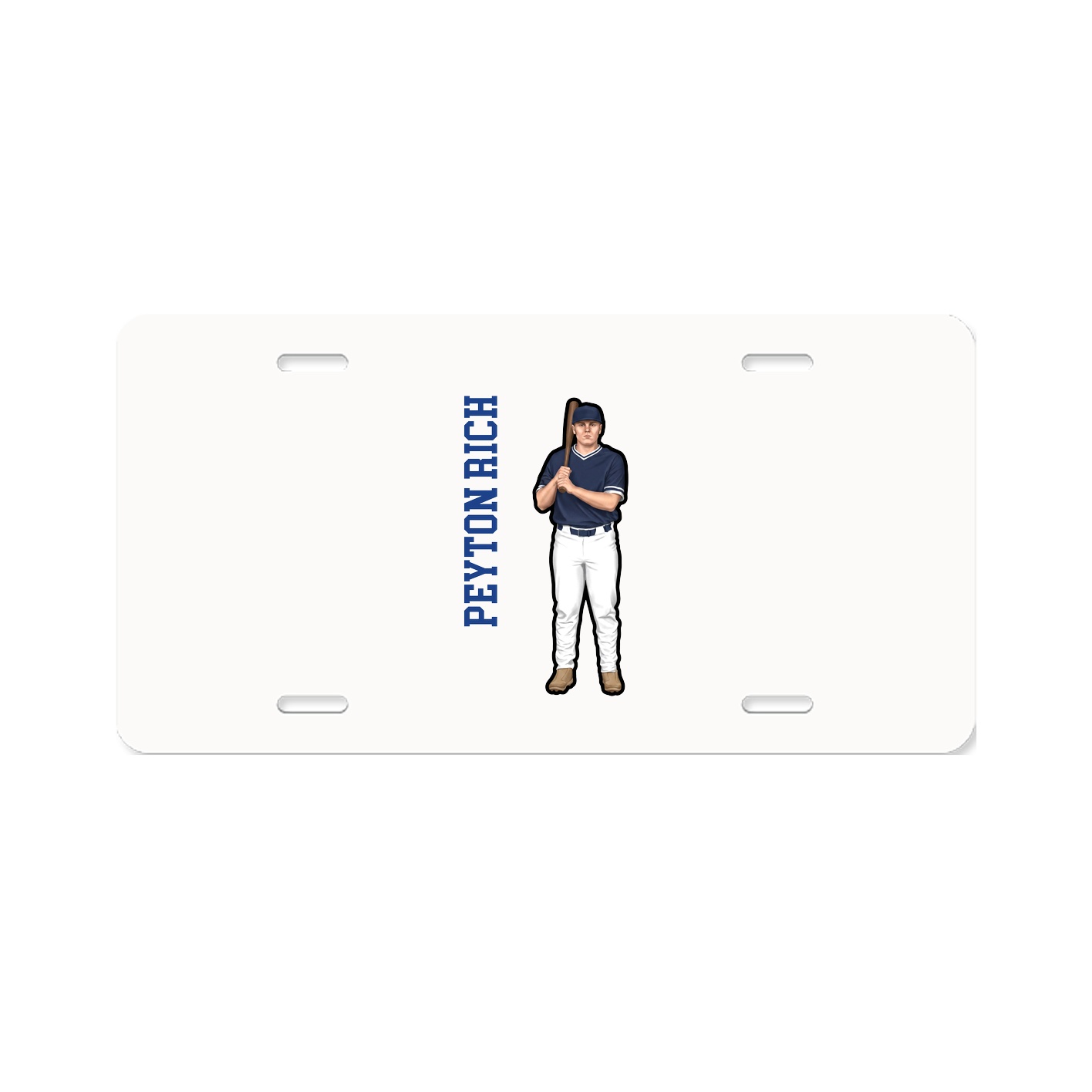 License Plate — Name Vertical in Classic