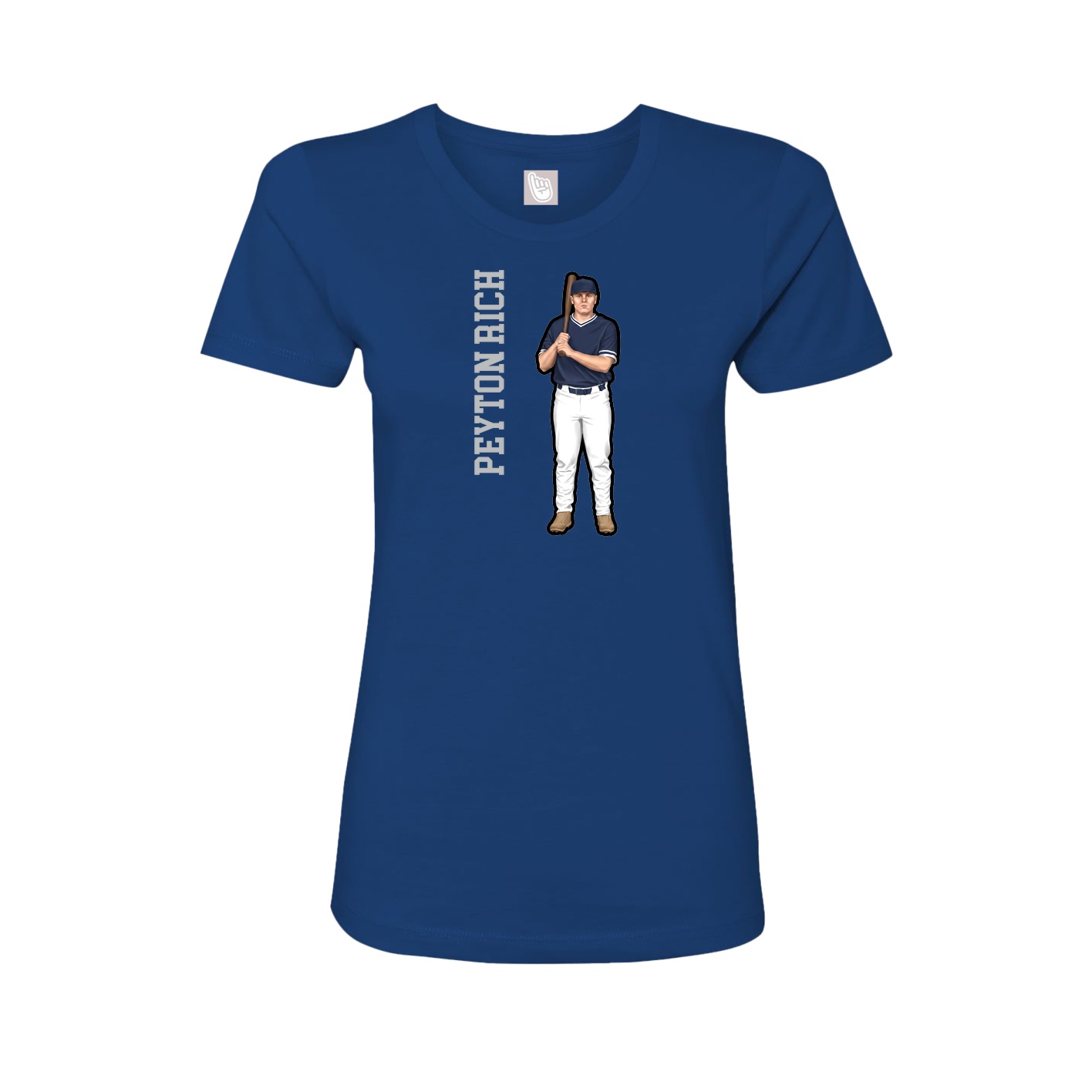 Womens Tee — Name Vertical in Royal