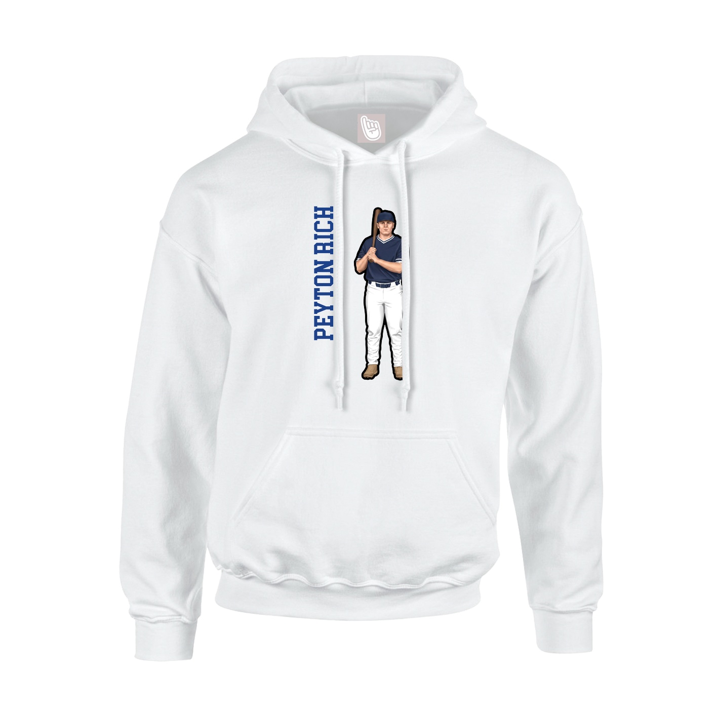 Hoodie — Name Vertical in White