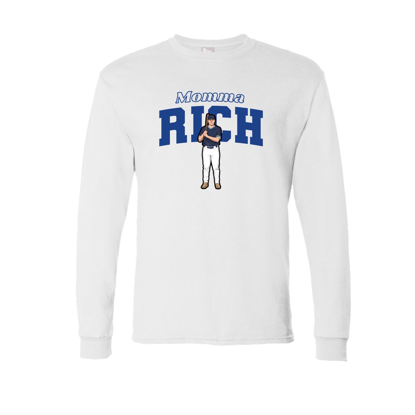 Long Sleeve Tee — Mothers Day Block in White