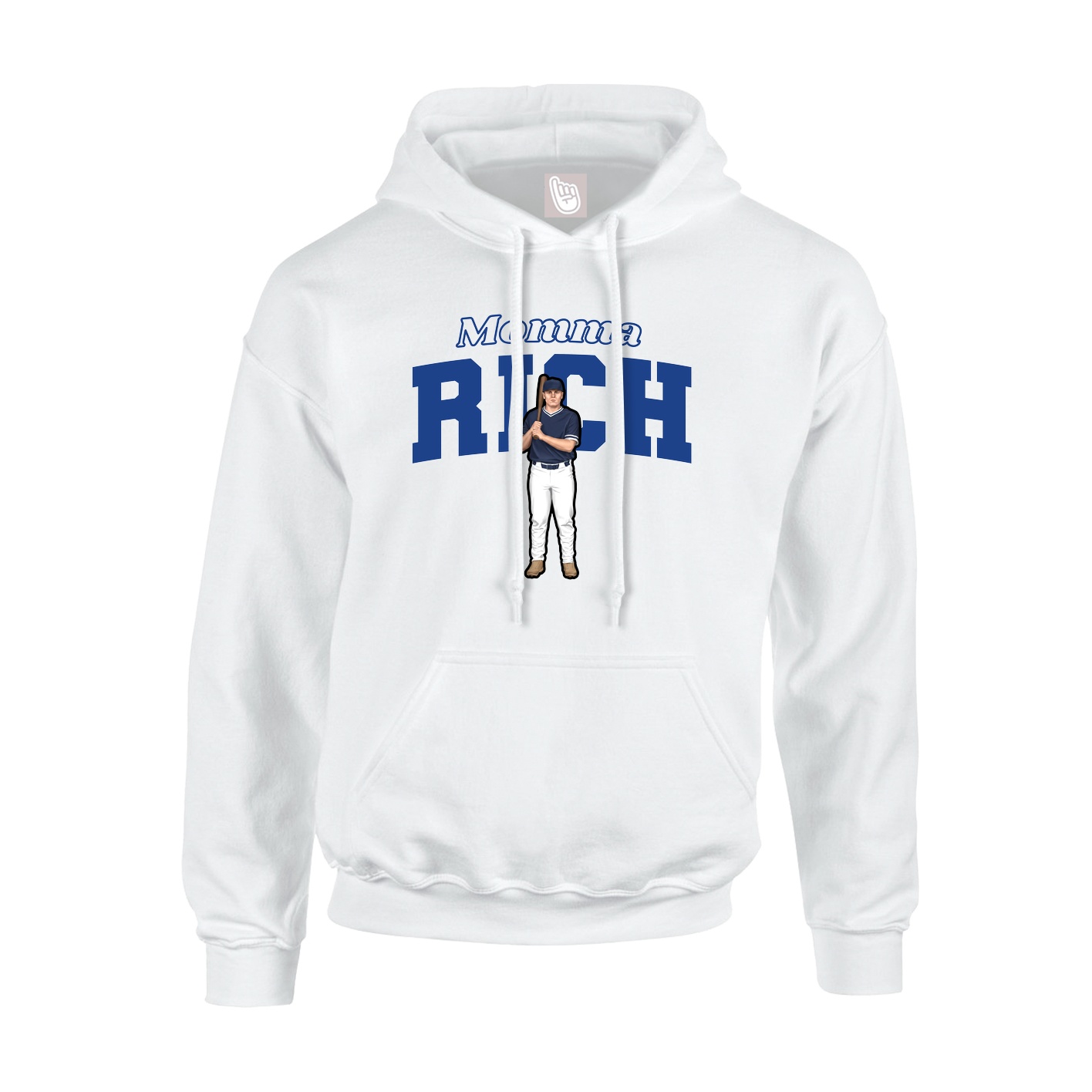 Youth Hoodie — Mothers Day Block in White
