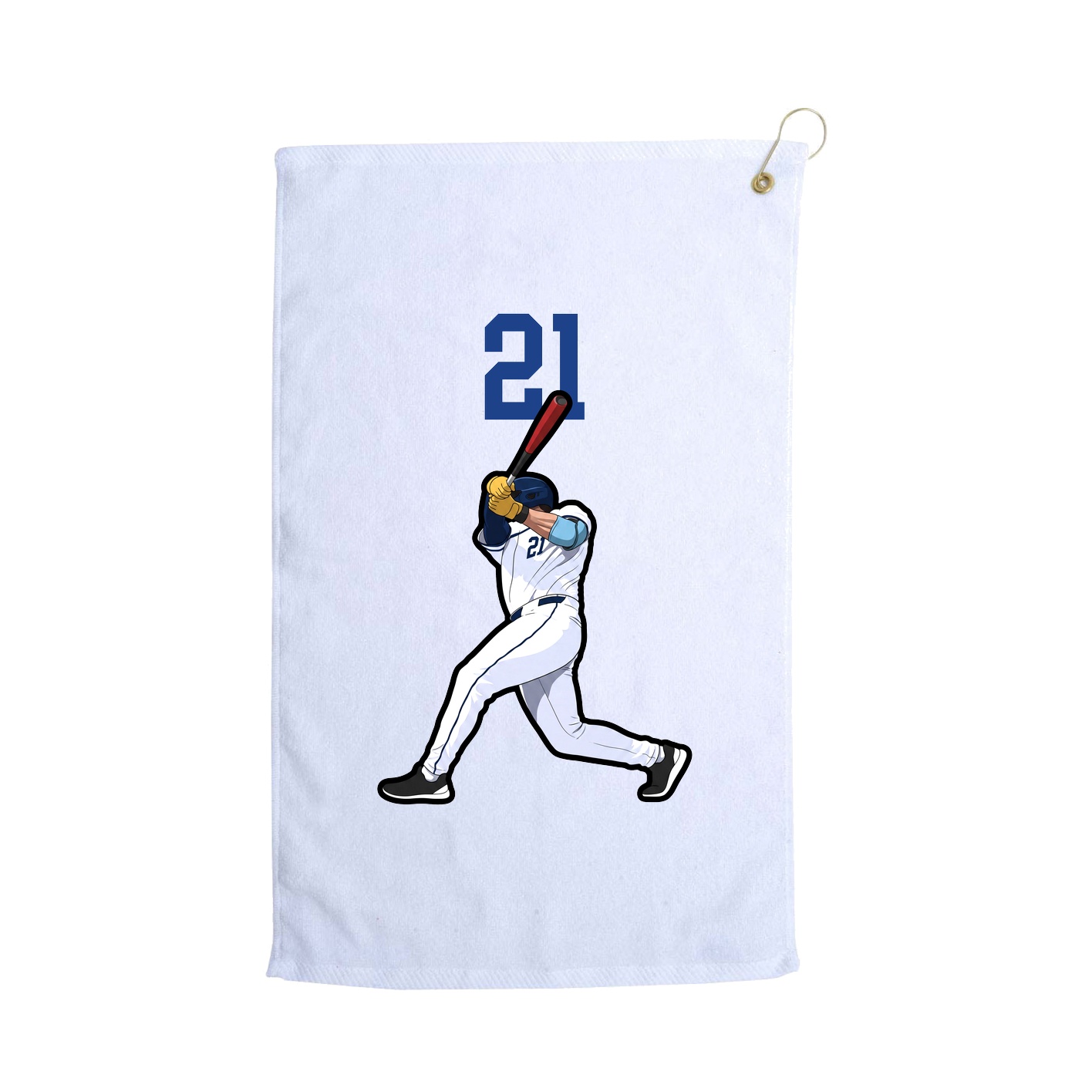 Golf Towel — Number Top in White