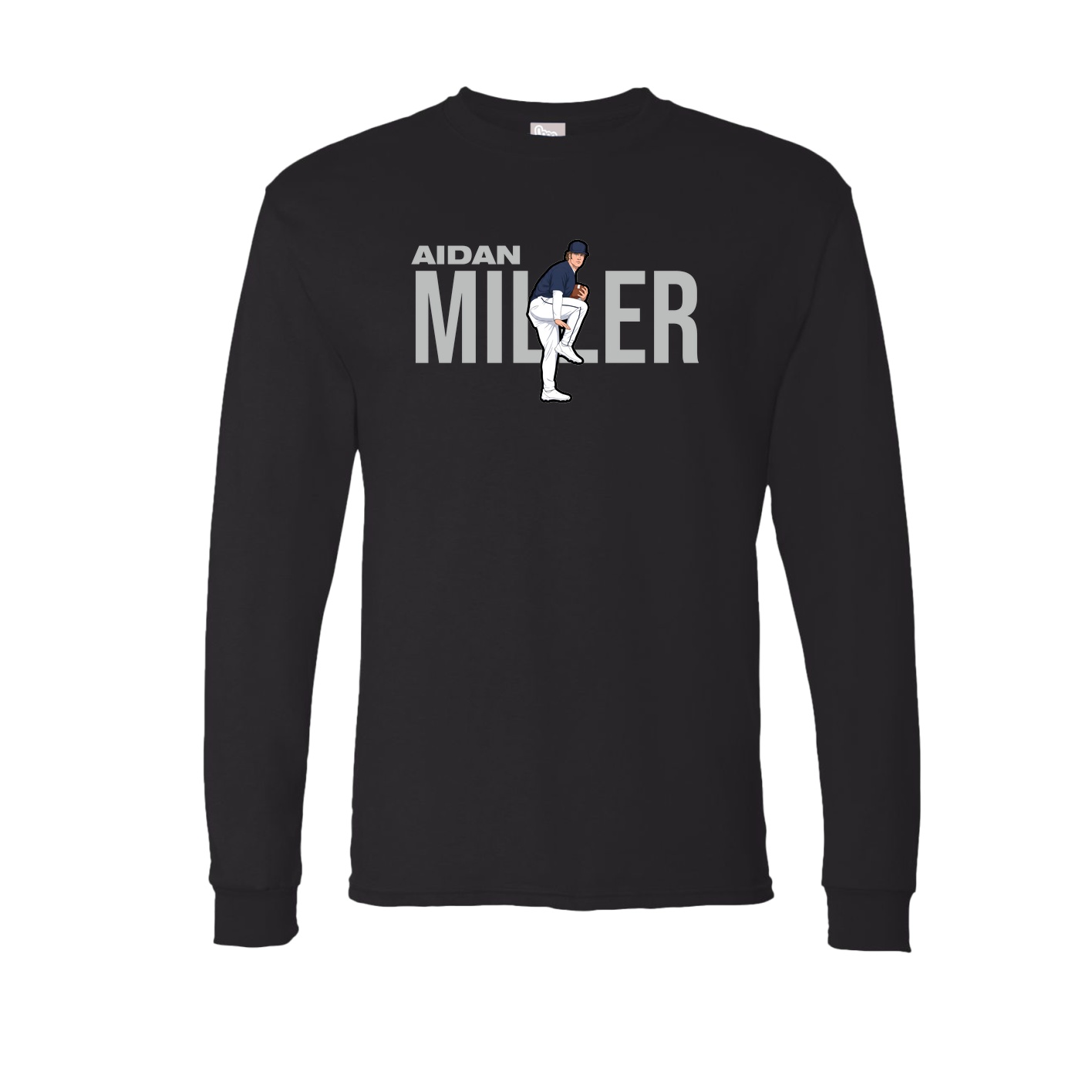 Long Sleeve Tee — Player Name in Black