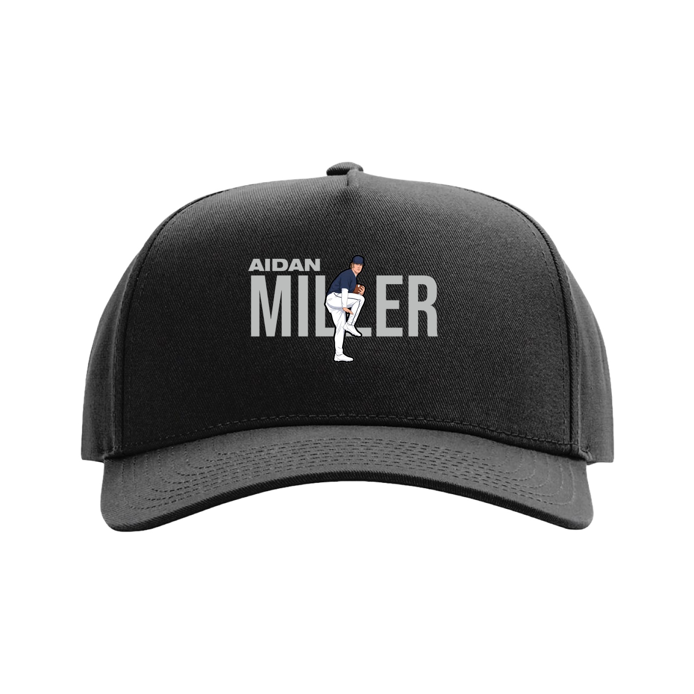 Full Fabric Five-Panel Champ Cap — Player Name in Black