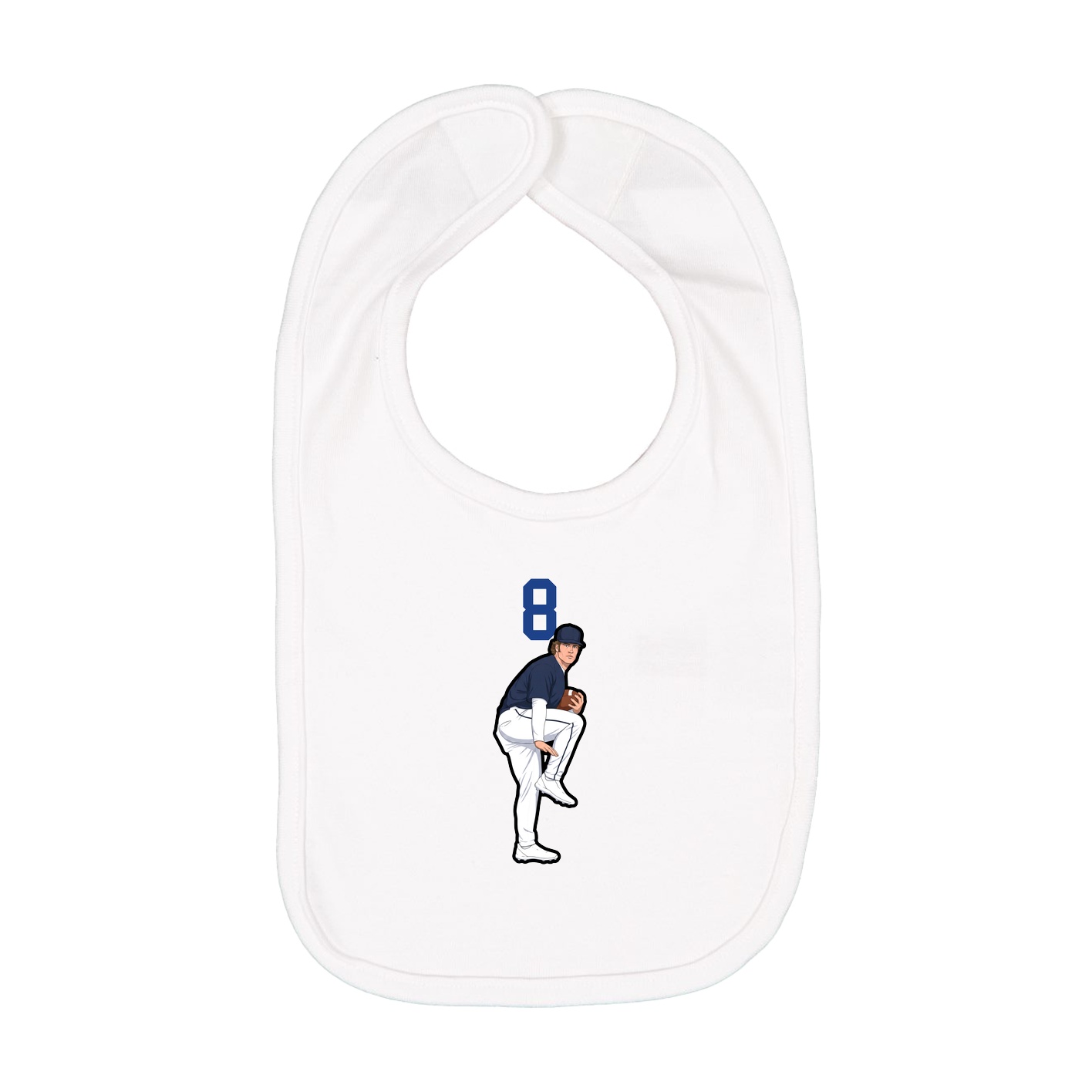 Infant Bib — Number Top in White