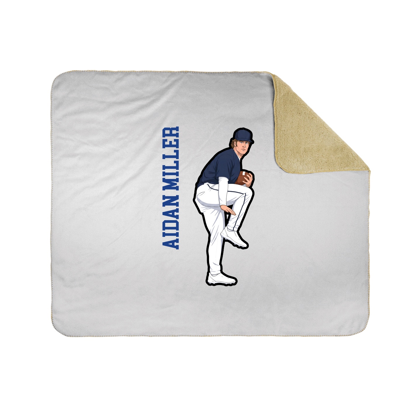 Throw Blanket — Name Vertical in White