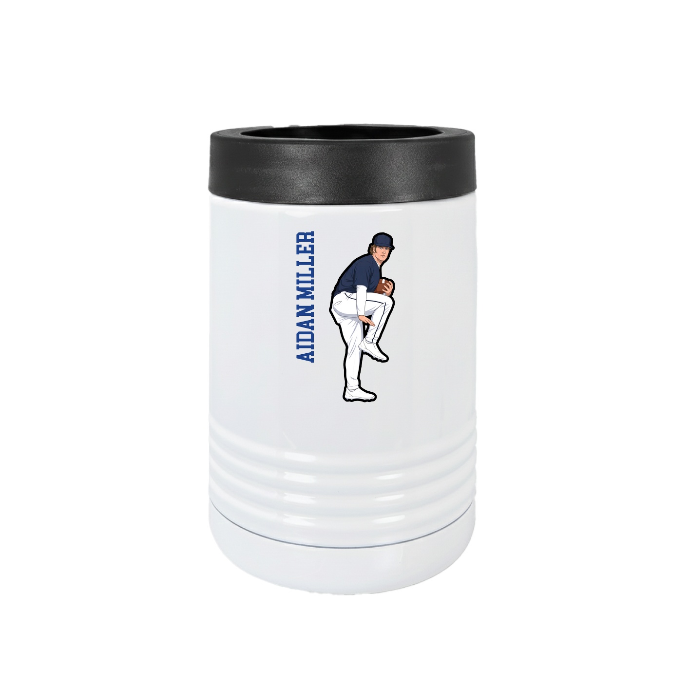 Beverage Holder — Name Vertical in White
