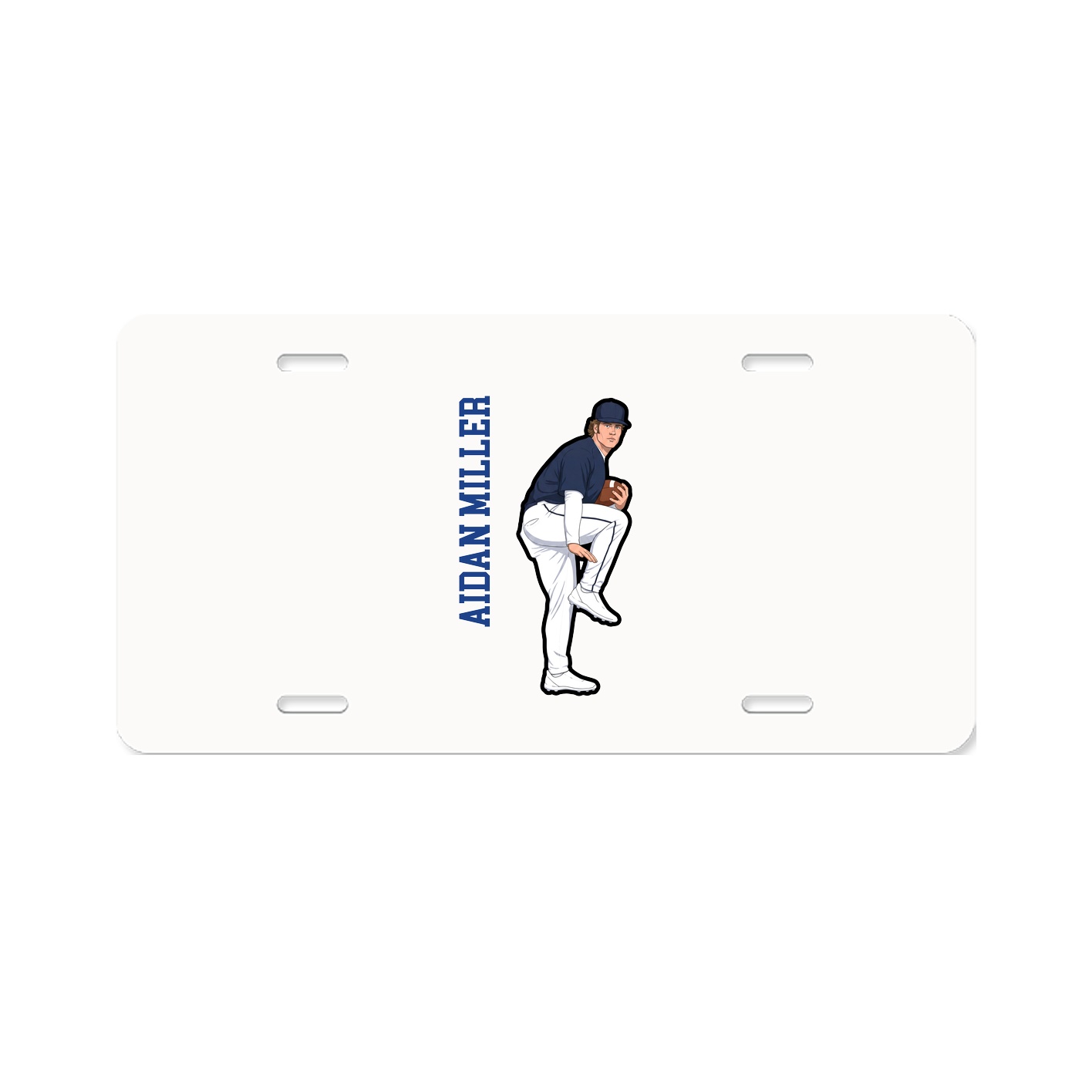 License Plate — Name Vertical in Classic