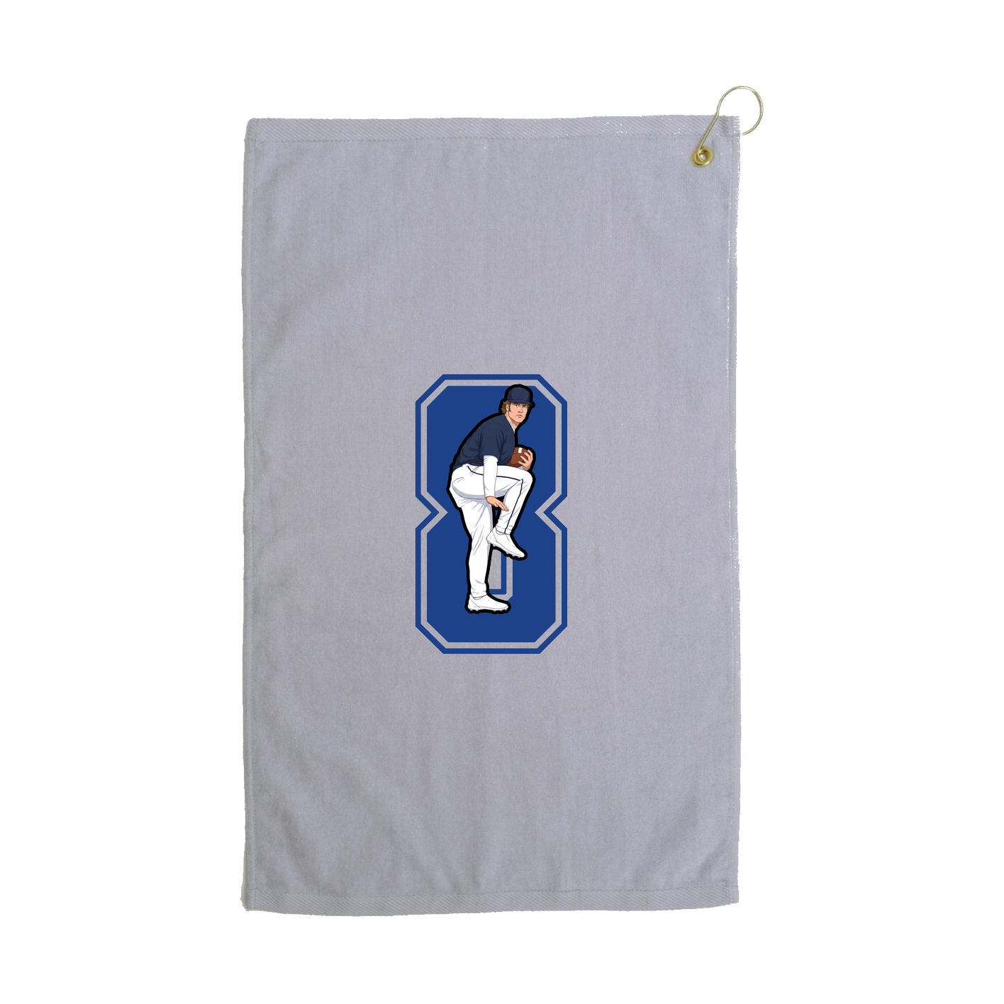 Golf Towel — Number in Grey