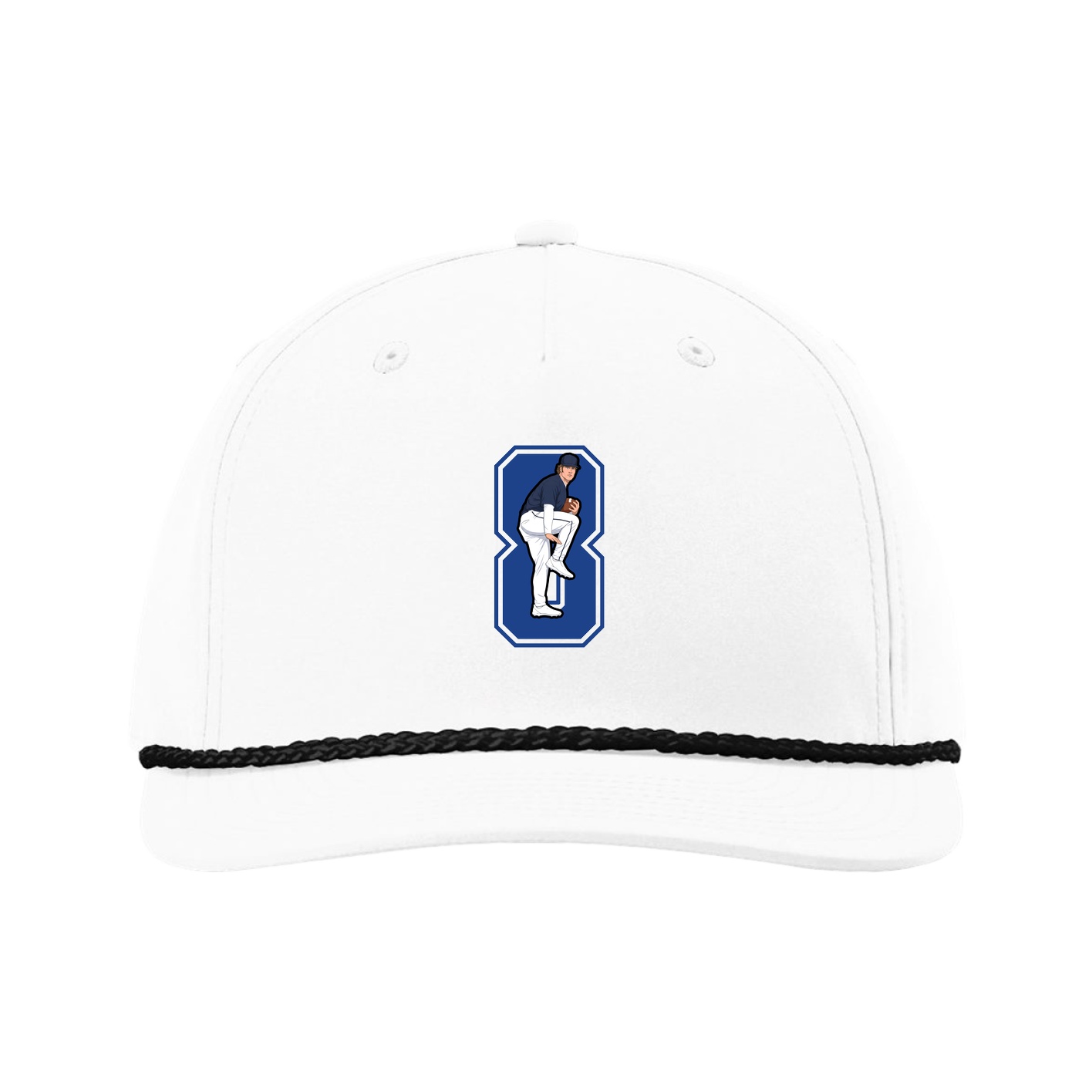 Five-Panel Classic Rope Cap — Number in White