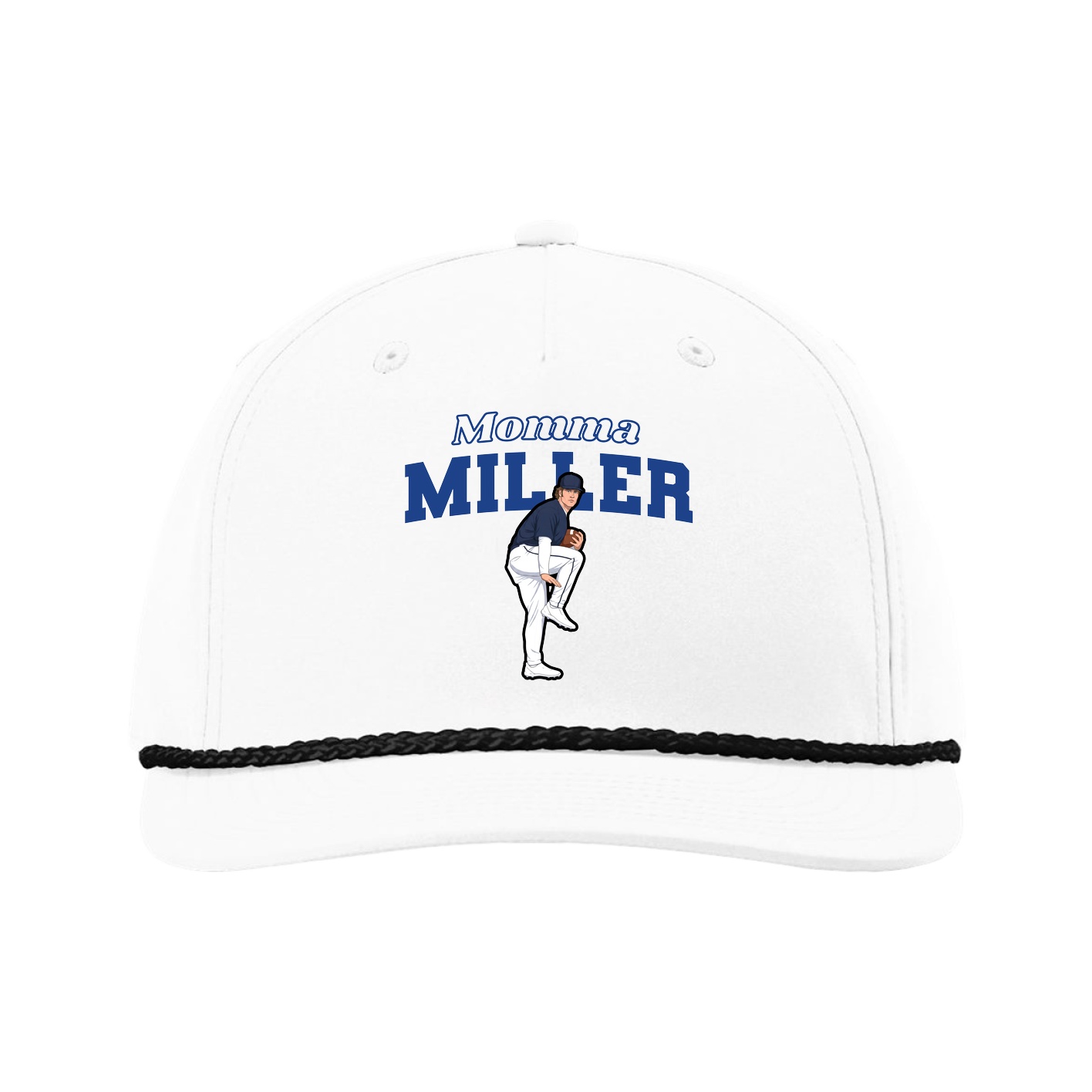 Five-Panel Classic Rope Cap — Mothers Day Block in White