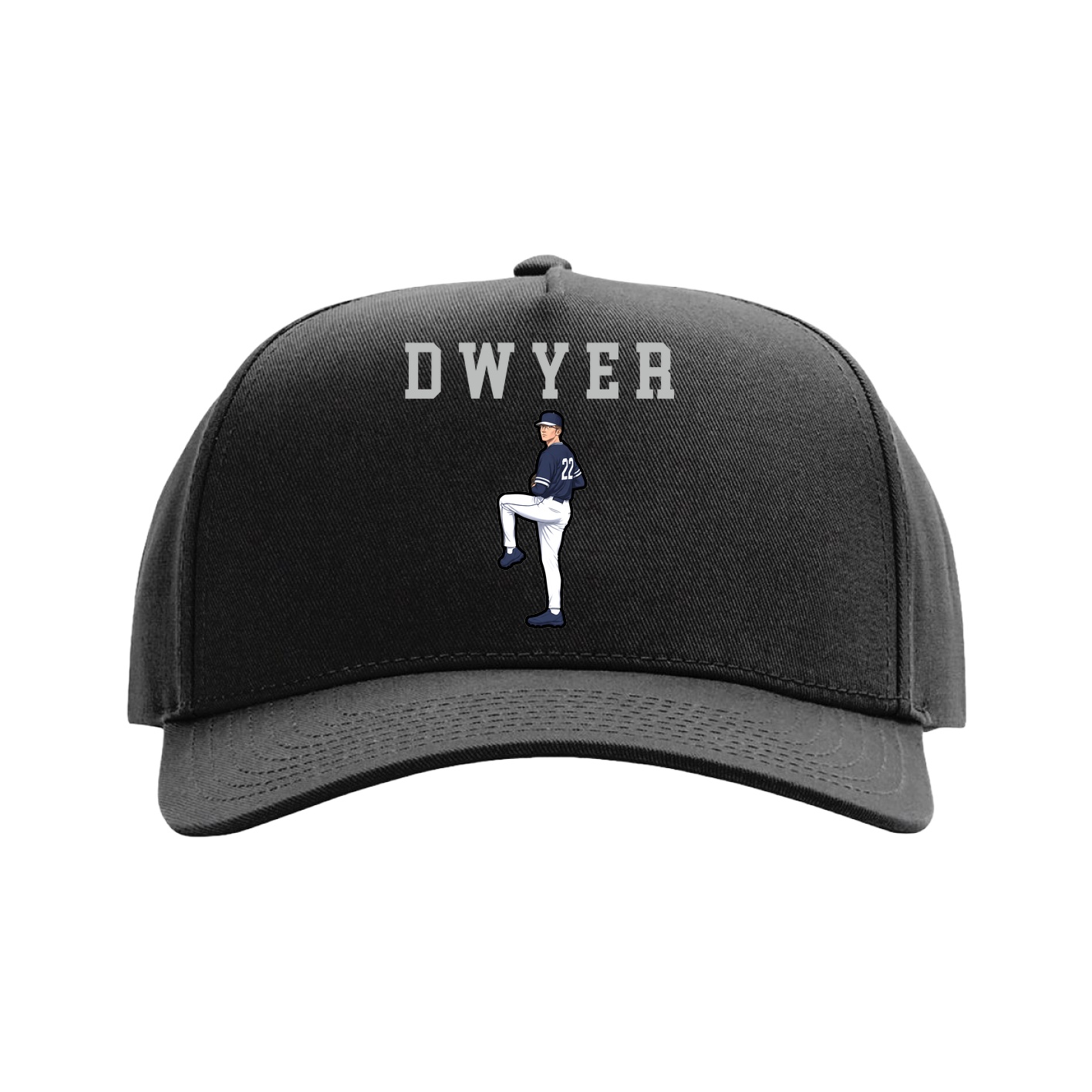 Full Fabric Five-Panel Champ Cap — Shirsey in Black