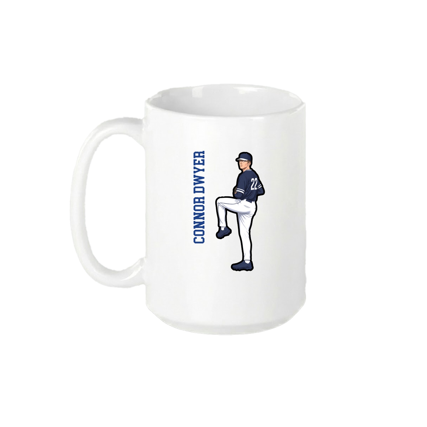 15oz Coffee Mug — Name Vertical in White