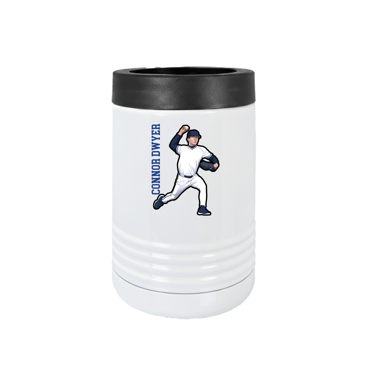 Beverage Holder — Name Vertical in White
