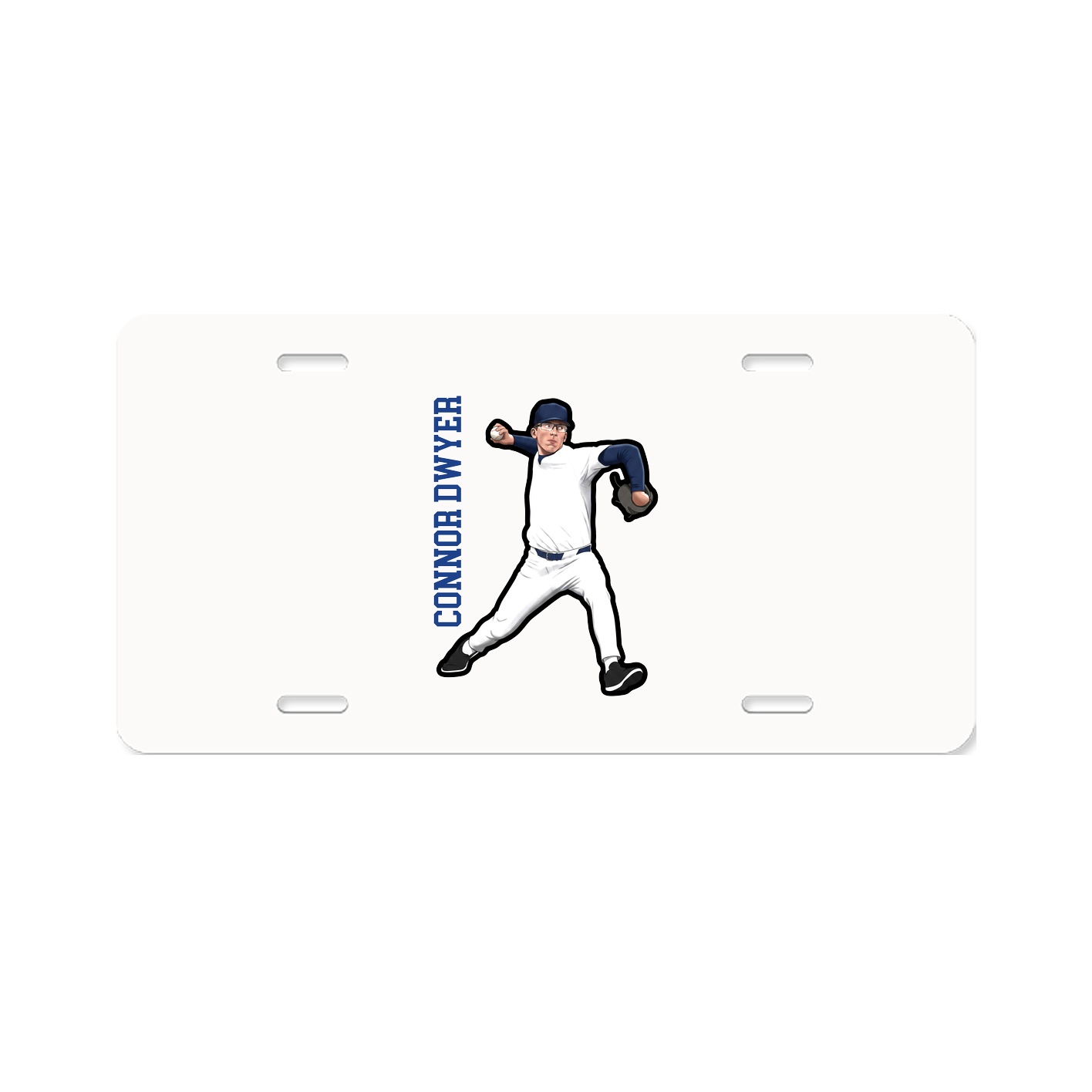 License Plate — Name Vertical in Classic