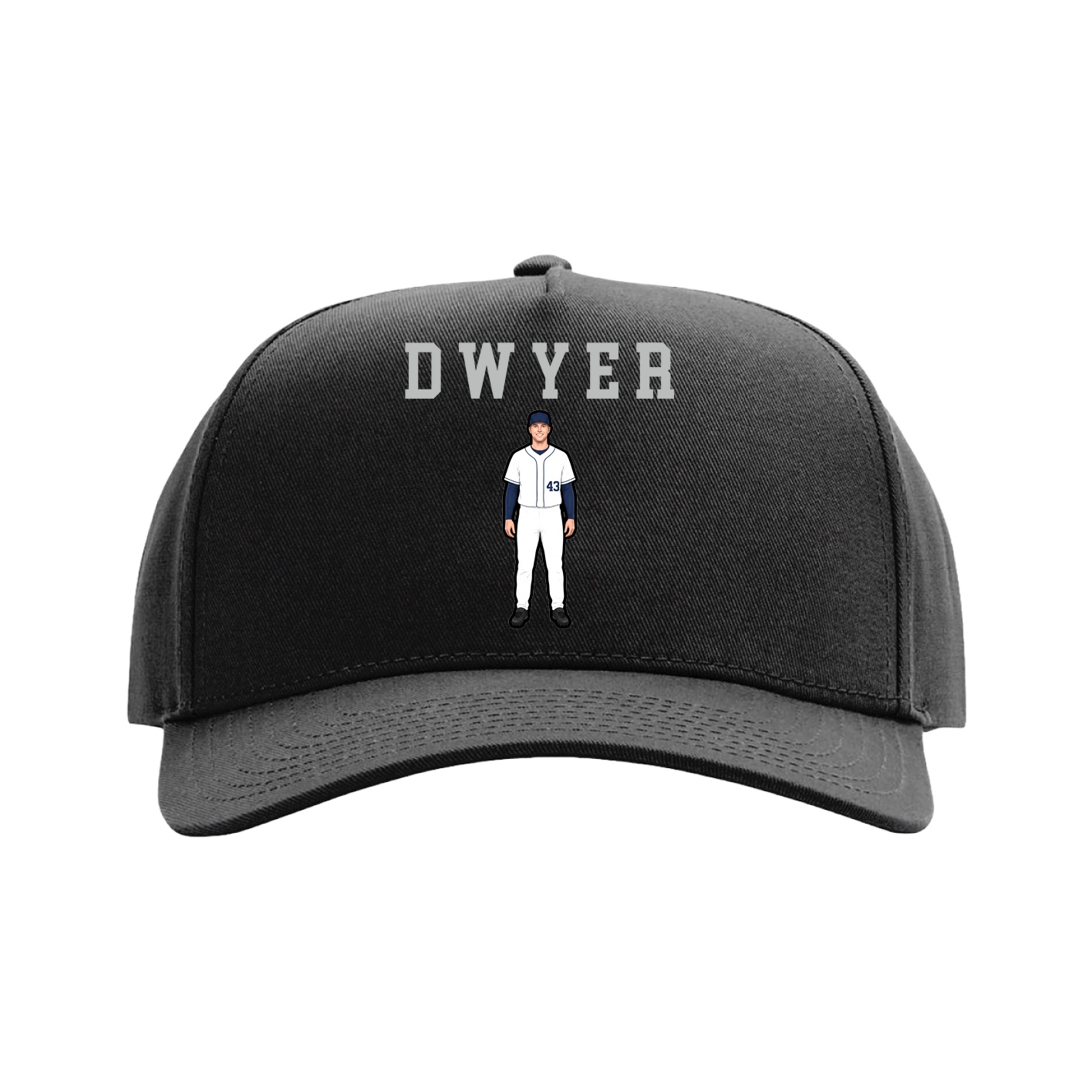 Full Fabric Five-Panel Champ Cap — Shirsey in Black