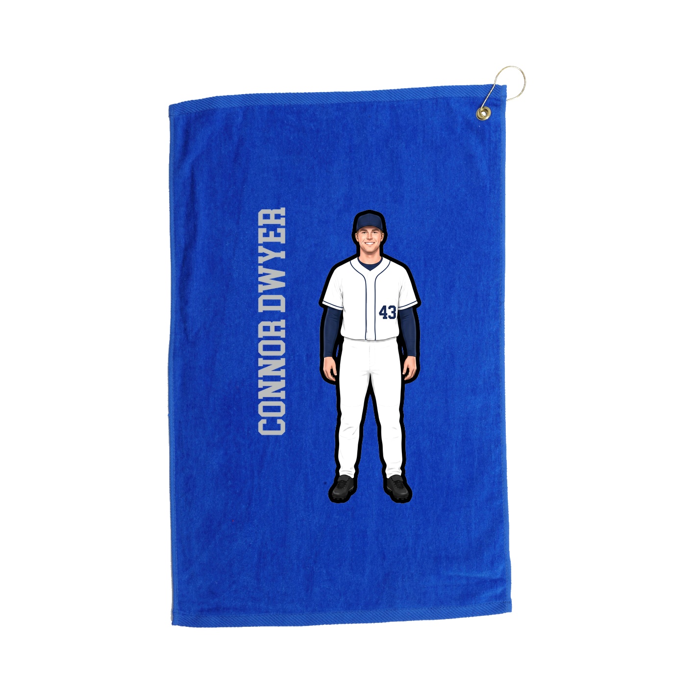 Golf Towel — Name Vertical in Royal