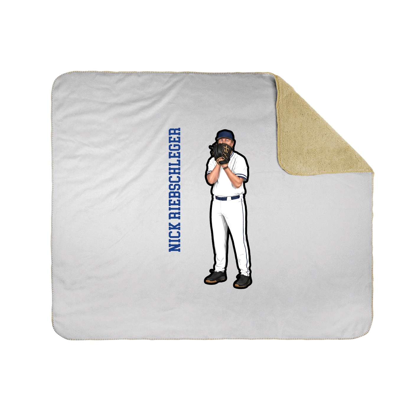 Throw Blanket — Name Vertical in White