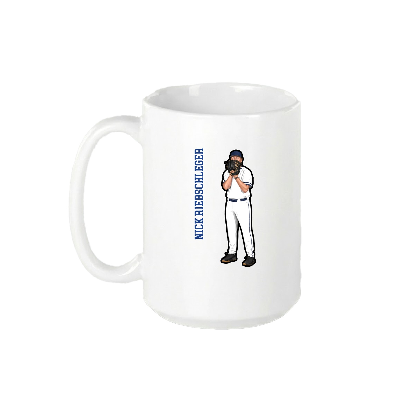 15oz Coffee Mug — Name Vertical in White