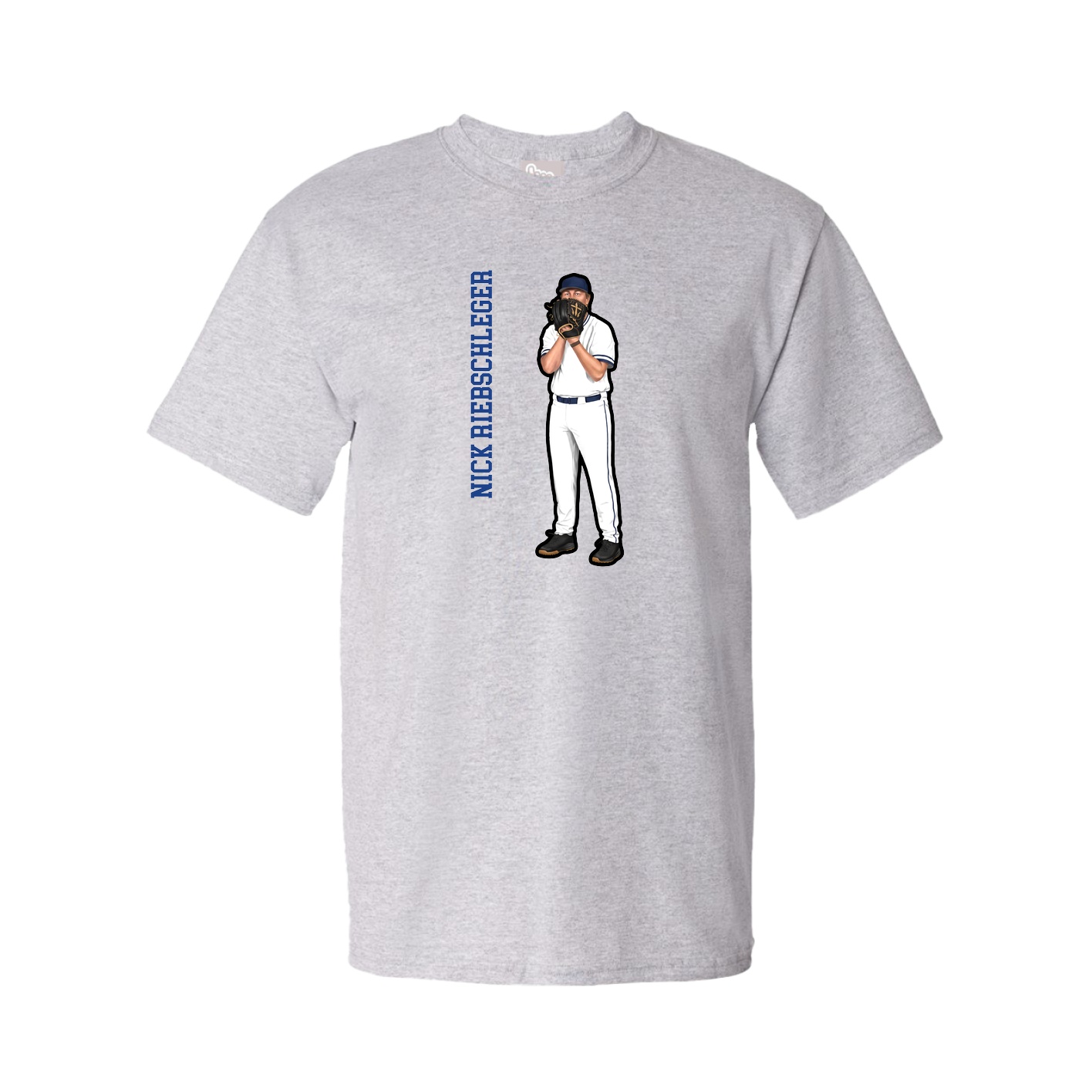 Tee — Name Vertical in Grey