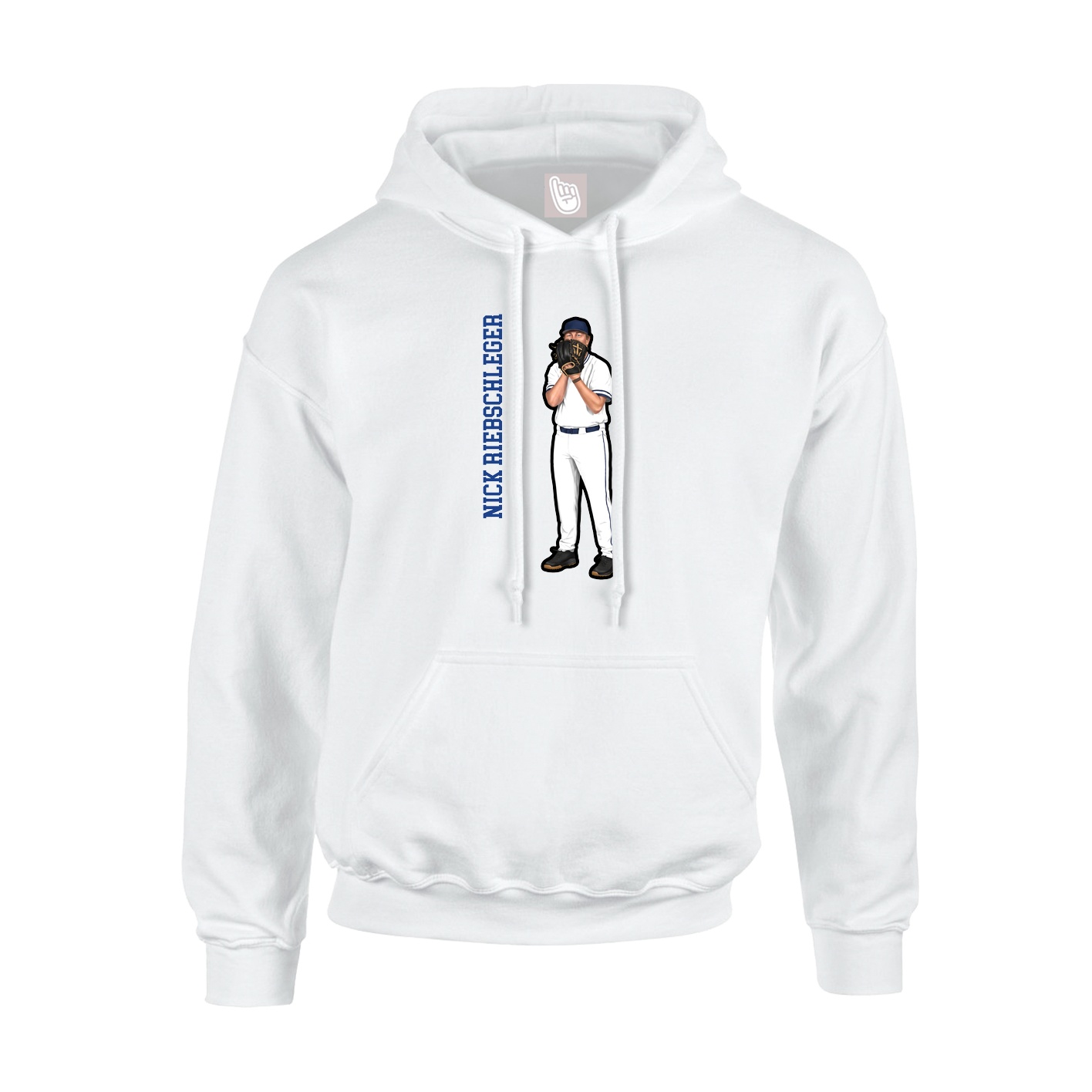 Youth Hoodie — Name Vertical in White