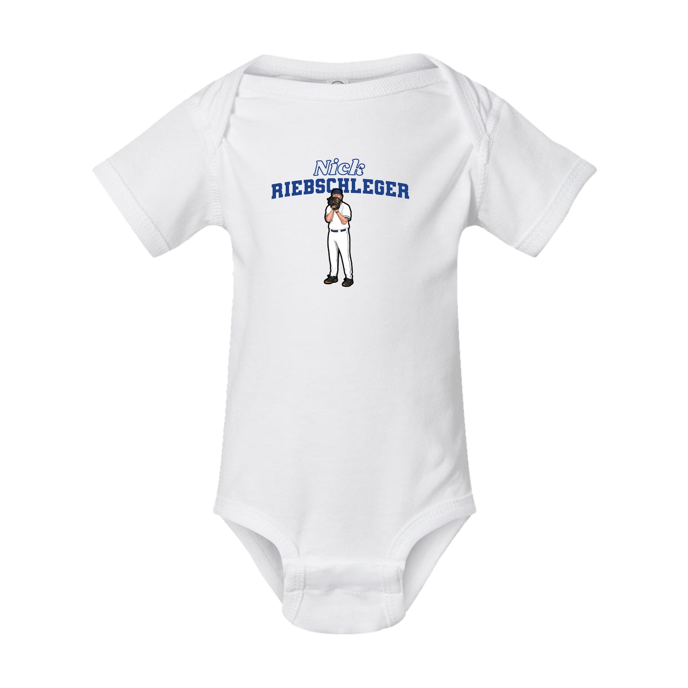 Baby Onesie — Name Arch in White