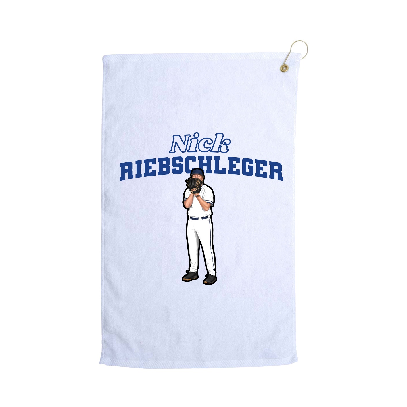 Golf Towel — Name Arch in White