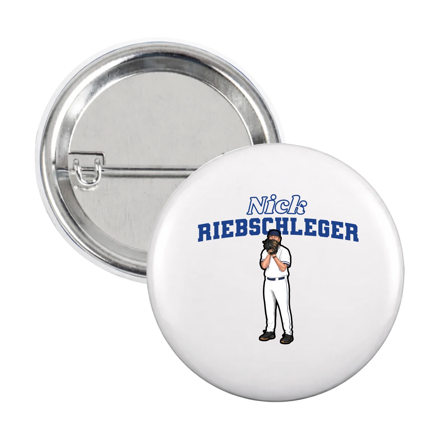 Game Day Button — Name Arch in White