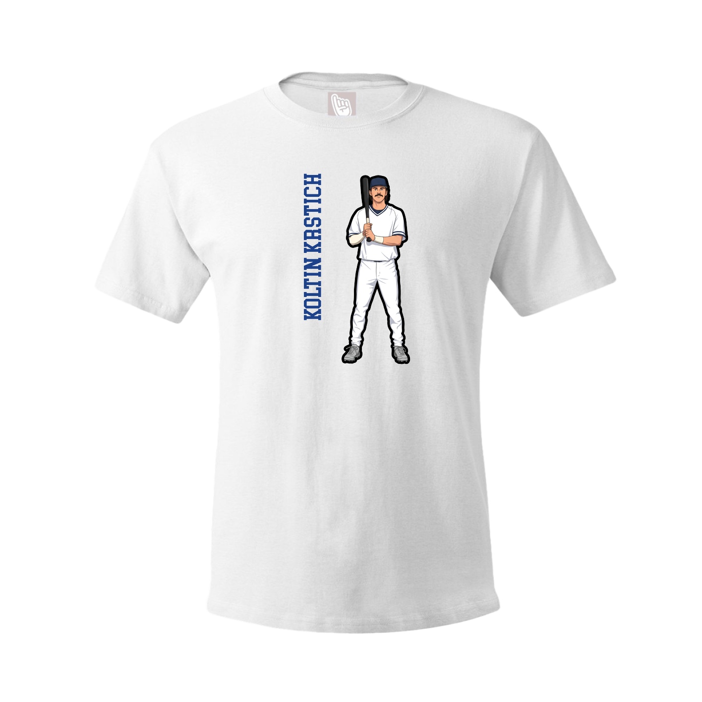 Tee — Name Vertical in White