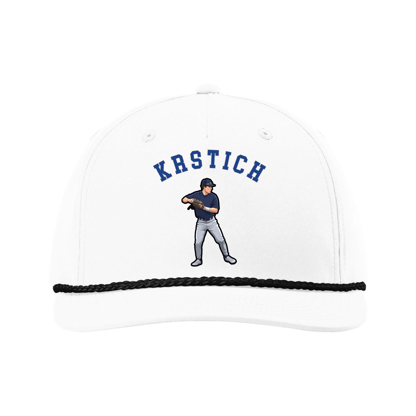 Five-Panel Classic Rope Cap — Shirsey Arch in White