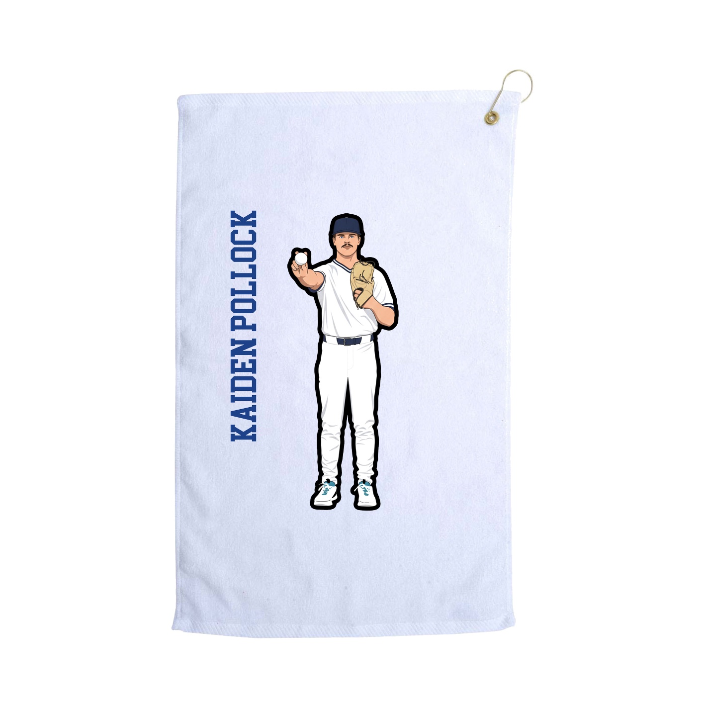 Golf Towel — Name Vertical in White