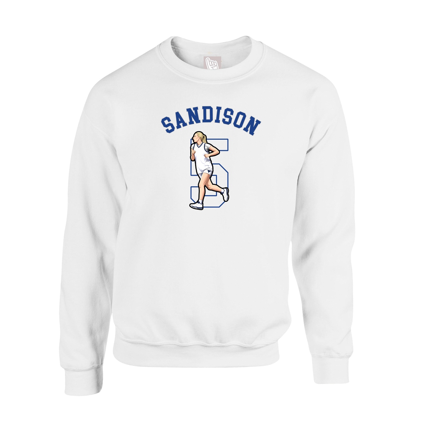 Fleece Crew — Shirsey Arch in White