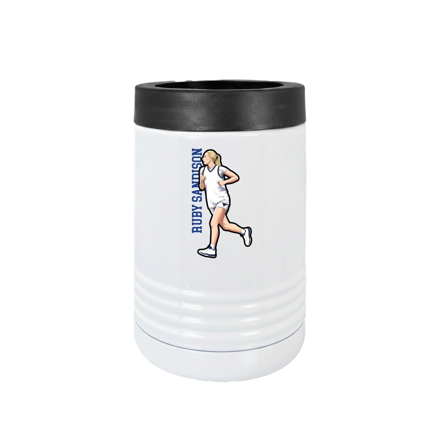 Beverage Holder — Name Vertical in White