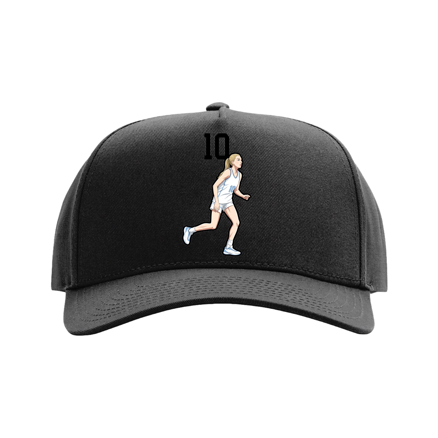 Full Fabric Five-Panel Champ Cap — Number Top in Black
