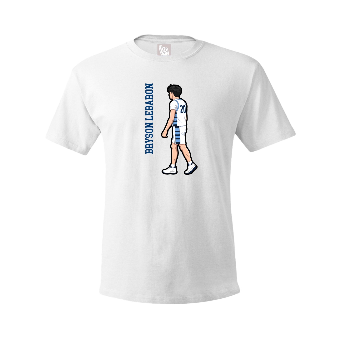 Youth Tee — Name Vertical in White