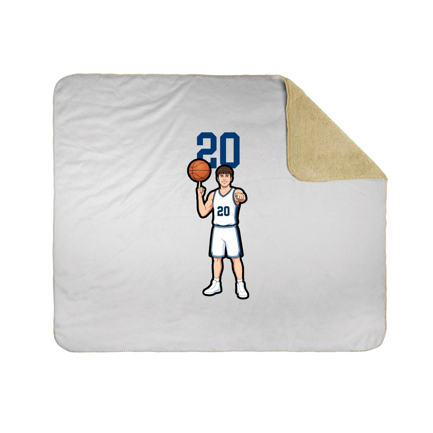 Throw Blanket — Number Top in White