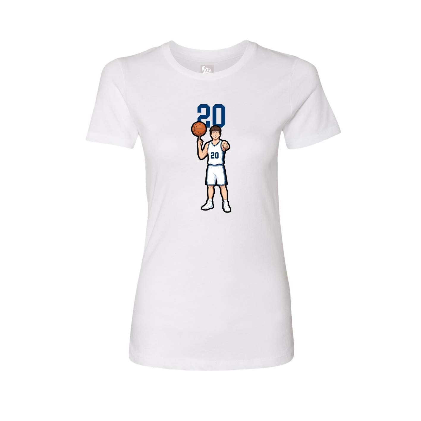 Fitted Women's Tee — Number Top in White