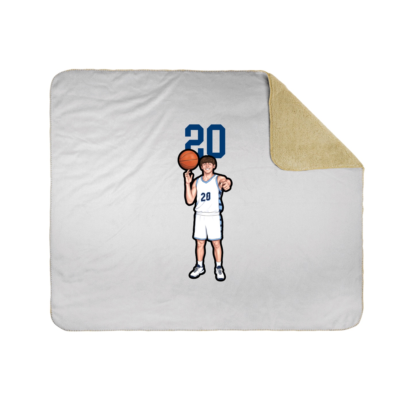 Throw Blanket — Number Top in White