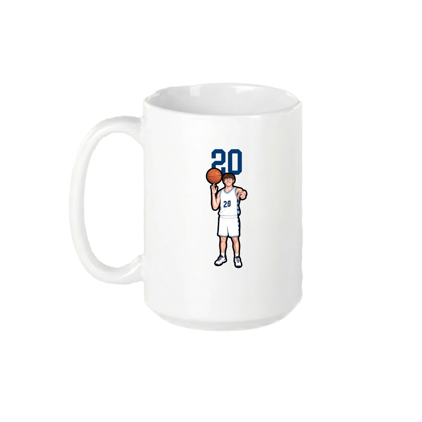 15oz Coffee Mug — Number Top in White